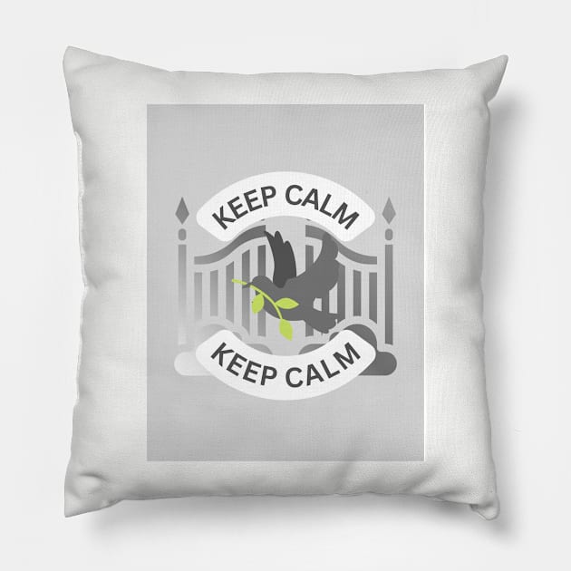 Keep calm t shirt design Pillow by Metro Boomin