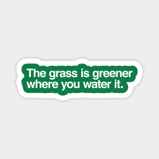 The grass is greener where you water it. Magnet