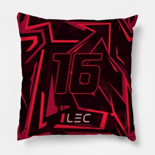 Charles Leclerc 16 - F1 Retro Design Pillow