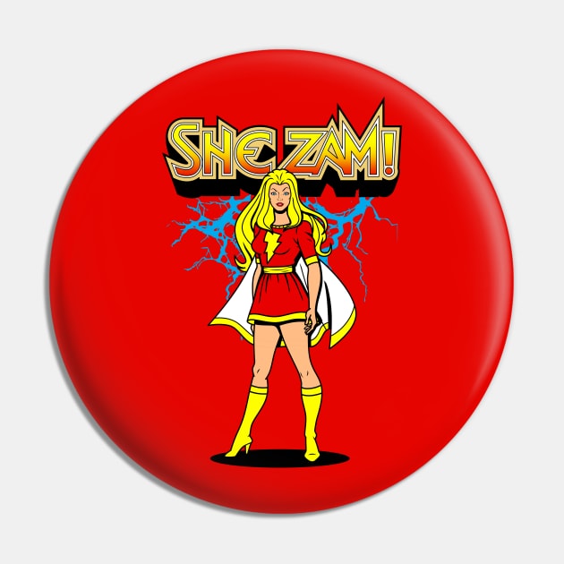 Female Superhero Mashup Girl Power 80's Retro Cartoon Pin by BoggsNicolas