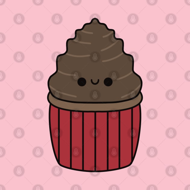 Cute Chocolate Cupcake - Kawaii Cupcake by KawaiiByDice