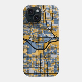 Oklahoma City Map Pattern in Blue & Gold Phone Case