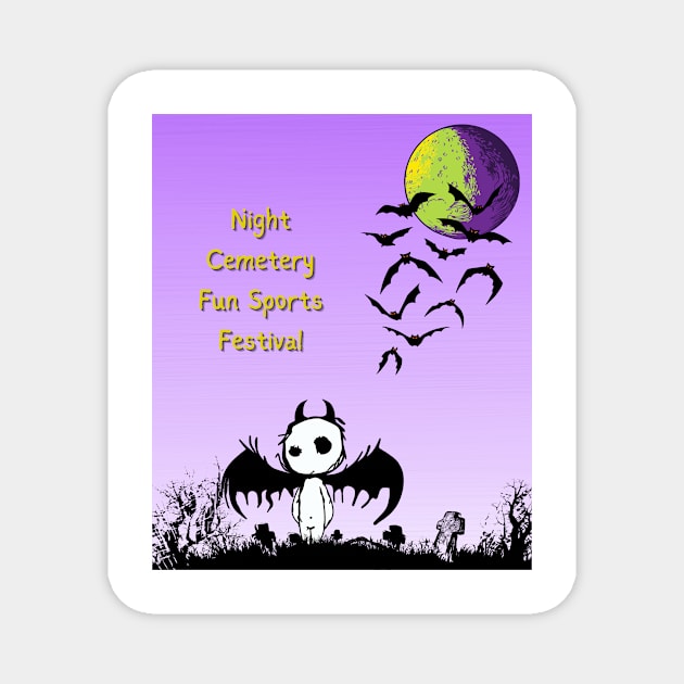 night  cemetery Magnet by calorie no rutubo