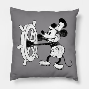 Steamboat Willie - distressed Pillow