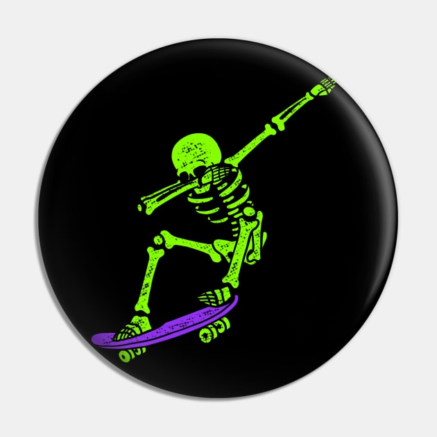 Halloween Dabbing Skeleton Dab Skate Glow Pin by Juandamurai