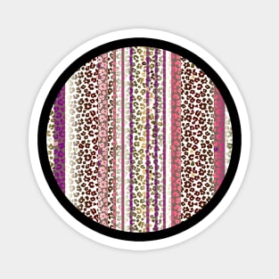 Colourful gradient unique flowers leopard stripes abstract modern 254 Pattern Magnet