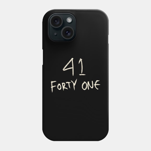 Hand Drawn Letter Number 41 Forty One Phone Case by Saestu Mbathi