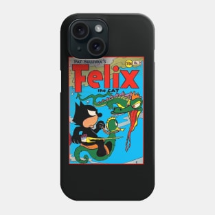 Felix the Cat Fights a Sea Dragon 1940s Original Comic Book Cover Phone Case