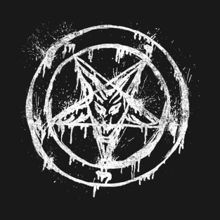 Distressed Pentagram Goat Satanist Occult Devil 666 T-Shirt