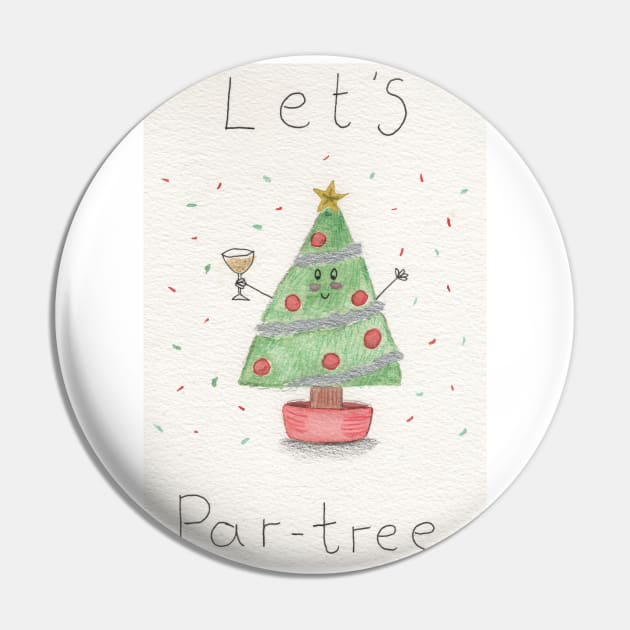 Let's par-tree party Christmas Pin by Charlotsart