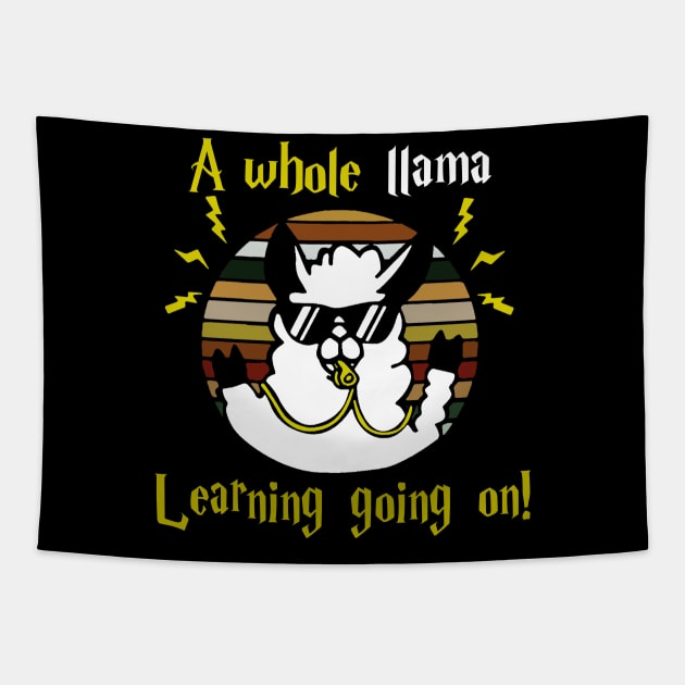 A Whole Llama Learning Going on Teachers Students Tapestry by NiceTeeBroo