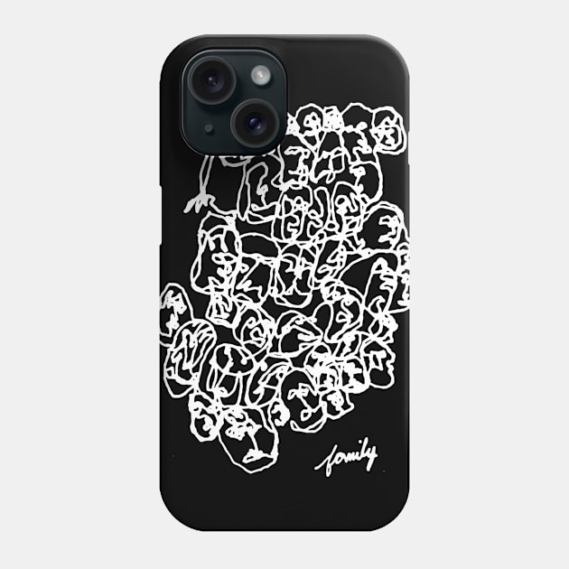 Family Line Drawing Art White Print Phone Case by terrybain