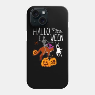 Halloween Skeleton Riding Kangaroo Funny Phone Case