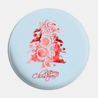 Merry Christmas Colorful tree Pin