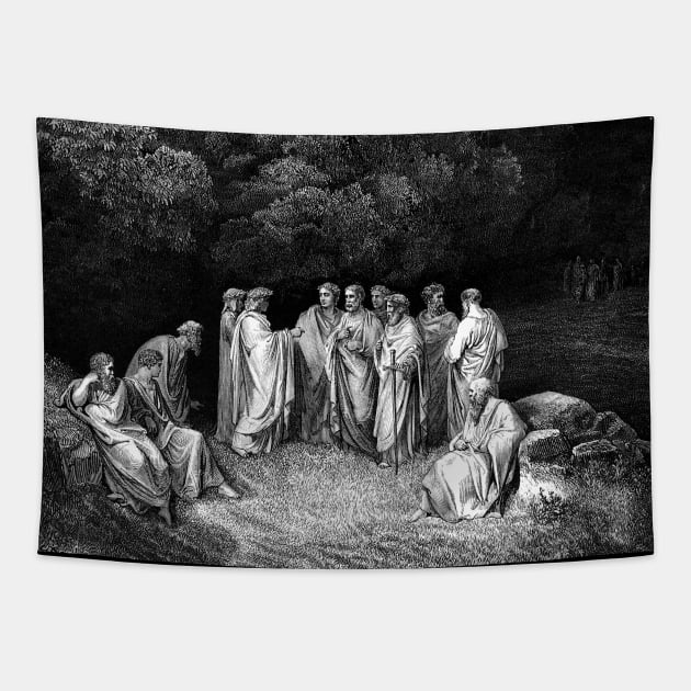 High Resolution Gustave Doré Illustration The Poets in Limbo Tapestry by tiokvadrat