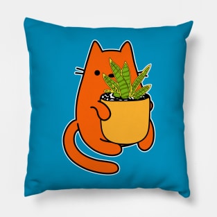 Successful garden Cat and snake leaf Pillow