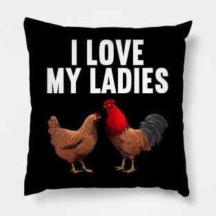 Cool Chicken Art Women Dad Rooster Chicken Farmer Pillow