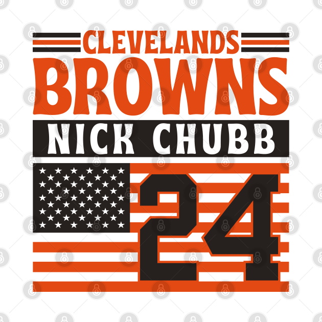 Cleveland Browns Chubb 24 American Flag Football by Astronaut.co