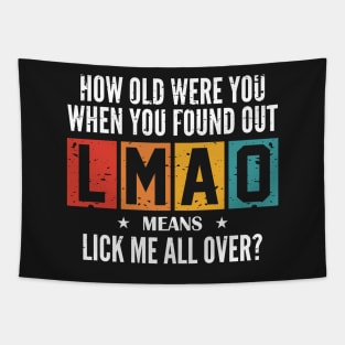 How Old Were You When You Found Out LMAO Means "Lick Me All Over"? Tapestry