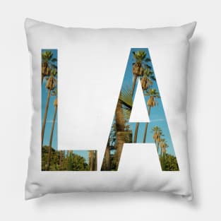 Los Angles Word Art Sign with Palm Trees - LA California Dreaming Pillow