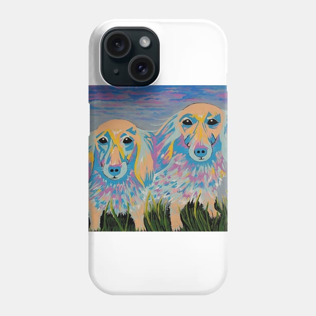 MUGI And Tatami Dog Painting - Cute Dog Art Phone Case by SartorisArt1