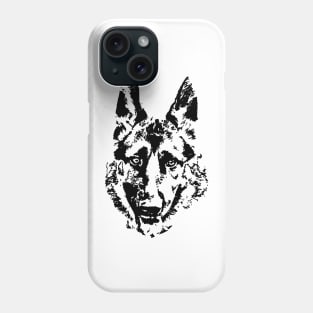 Black and white image - german shepherd dog for animal lovers Phone Case