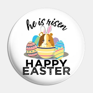 Cute Guinea Pig Hamster Bunny Ears Easter Egg Hunt Risen Pin