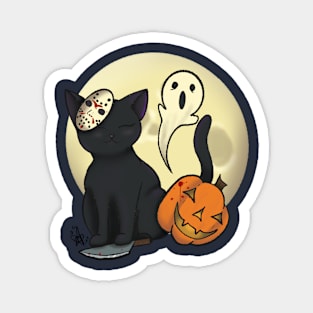 Jason Cat Halloween, Halloween 2022 Design Magnet