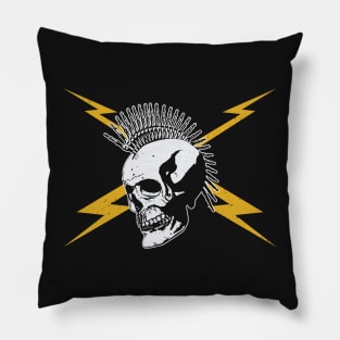 Punk Rock Skeleton with Lightning Bolts Pillow