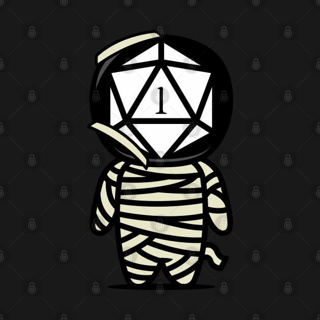 Funny Critical Fail Polyhedral D20 Dice Mummy by pixeptional