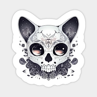 the cat skull Magnet