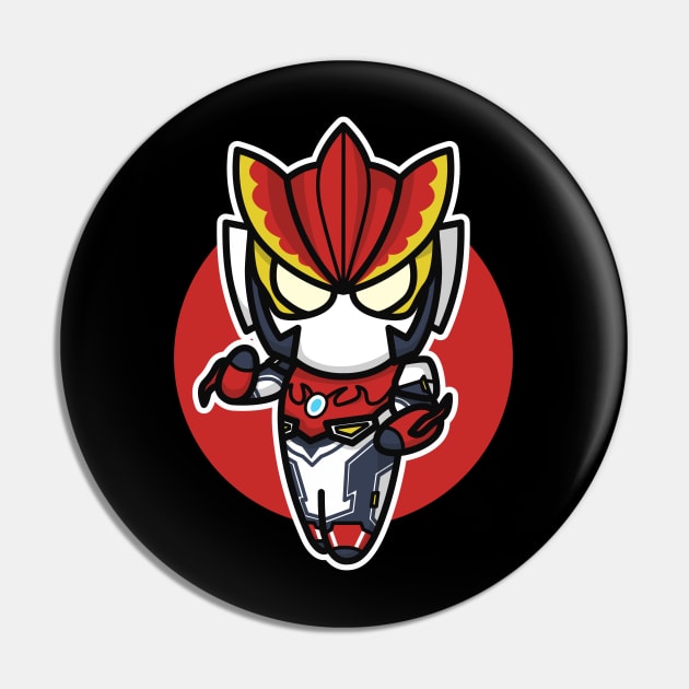 Ultraman Rosso Chibi Style Kawaii Pin by The Toku Verse