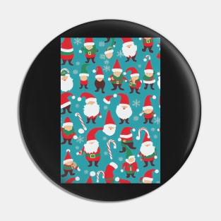 Christmas Seamless Pattern, Santa and Christmas Gnomes #7 Pin