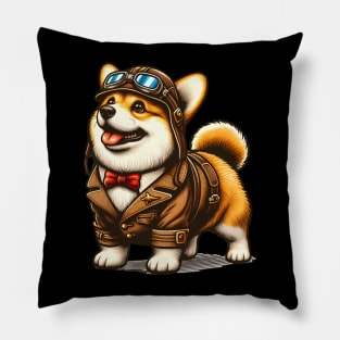 Corgi Pilot Pillow
