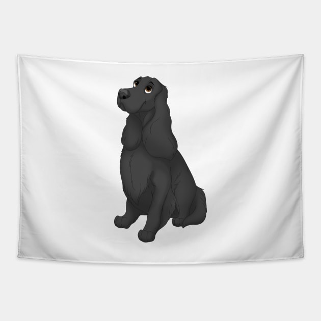 Black English Cocker Spaniel Dog Tapestry by millersye