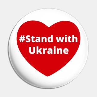 Stand with Ukraine - Love Hashtag Heart Pin