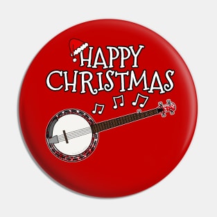 Christmas Banjo Banjoist Musician Xmas 2022 Pin