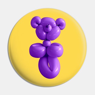 Purple teddy bear balloon on yellow Pin
