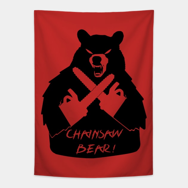 Chainsaw Bear Tapestry by LordNeckbeard