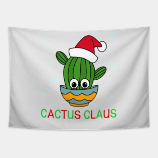 Cactus Claus - Cactus With A Santa Hat In A Bowl Tapestry