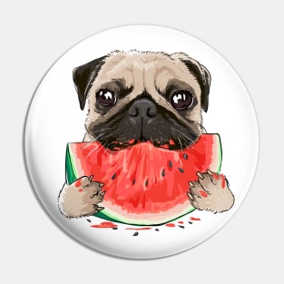 Pug Watermelon Pin