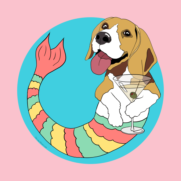 Quincy the Beagle Mermutt by abrushwithhumor