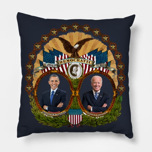 2012 Democratic Presidential Ticket Pillow by Swift Art