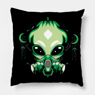 vintage alien retro Pillow