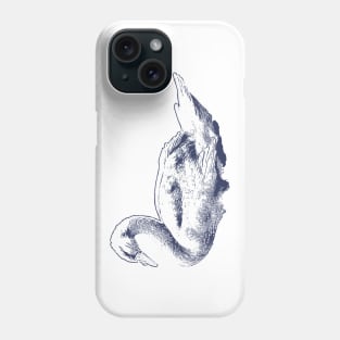 Blue swan vintage drawing Phone Case