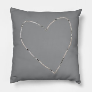 Grey Heart Line Pillow