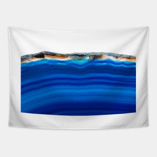 Blue agate slice mineral Tapestry