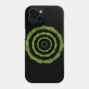 Green fern-leaf circle Phone Case