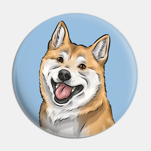 Shiba Inu | Cute Dog Art Pin by Shirin Illustration