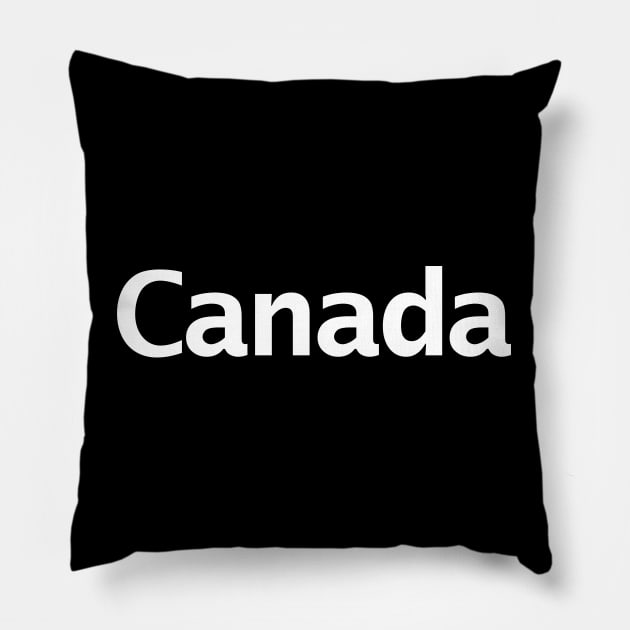 Canada Minimal Typography White Text Pillow by ellenhenryart